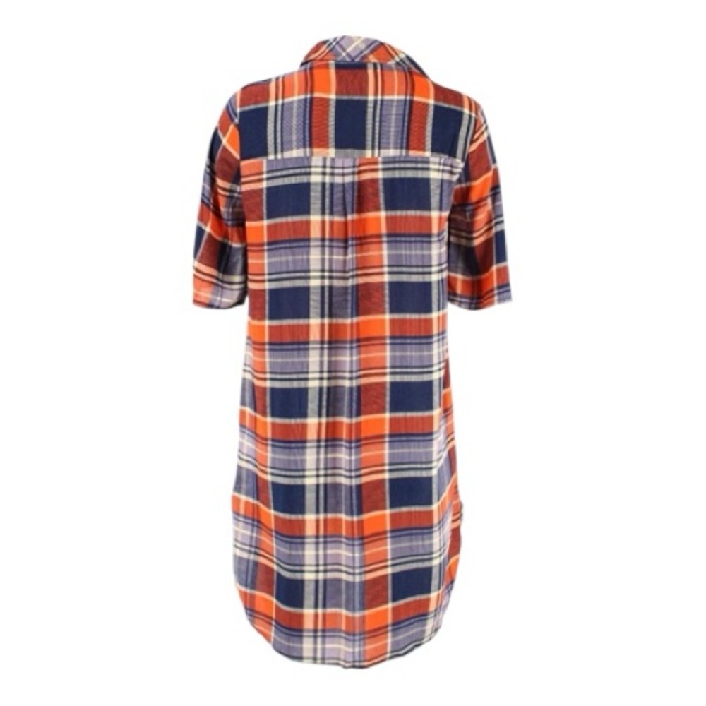 Boutique Lightweight Half Sleeve Plaid Shift Dress M View 3